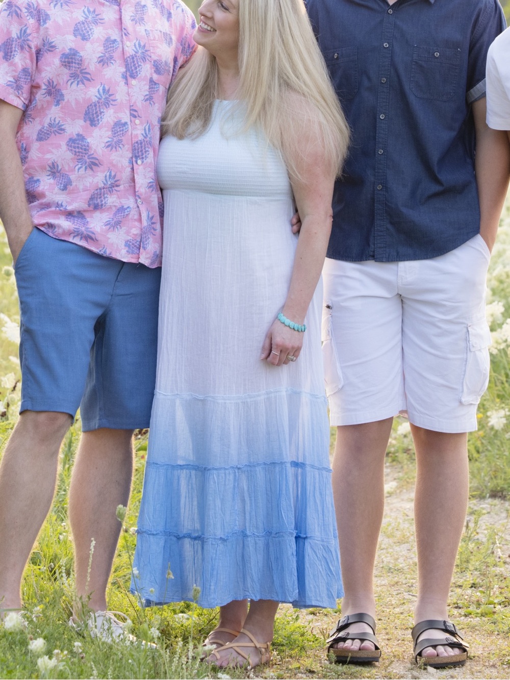 🍀3/$30 T.J.Maxx White to Light Blue Ombre Halter Maxi Dress